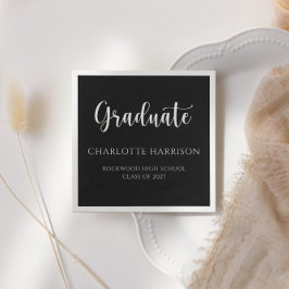 Modern Casual Script Afstuderen Papier Servet