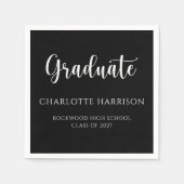 Modern Casual Script Afstuderen Papier Servet (Voorkant)