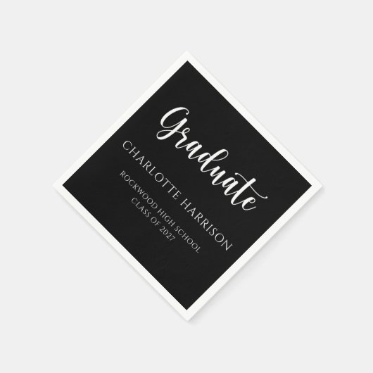 Modern Casual Script Afstuderen Papier Servet (Hoek)