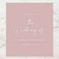 Modern casual script blush roze typografie bruilof