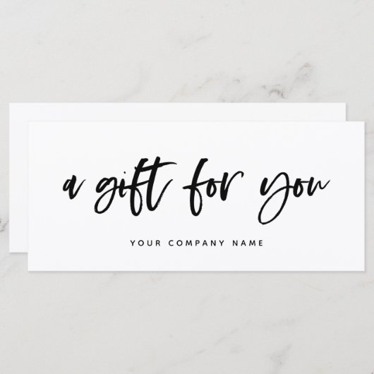 Modern Casual script | Cadeaubon (Voorkant / Achterkant)