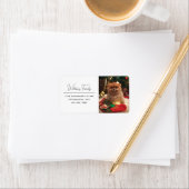 Modern Casual Script Dog Christmas Retouradres Etiket (Insitu)