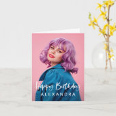 Modern Casual script en foto | Fijne verjaardag Kaart (Gele Bloem)