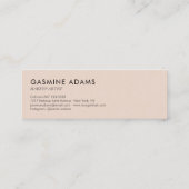 Modern Casual script voor chic Black en Cream Beig Mini Visitekaartje (Achterkant)