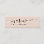 Modern Casual script voor chic Black en Cream Beig Mini Visitekaartje (Voorkant)