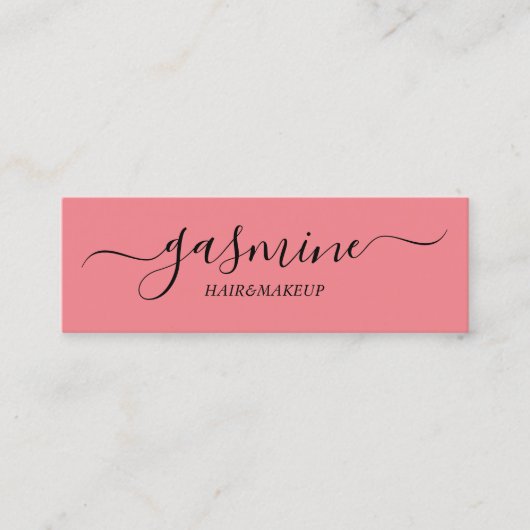 Modern Casual script voor zwart-wit en roze Mini Visitekaartje (Voorkant)