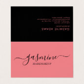 Modern Casual script voor zwart-wit en roze Visitekaartje (Buitenkant ongevouwen)