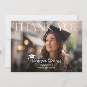 Modern Casual Simple Trendy 2 photos graduation Bedankkaart (Voorkant)