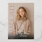 Modern Casual Simple Trendy 6 photos graduation Folie Uitnodiging (Voorkant)