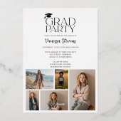 Modern Casual Simple Trendy 6 photos graduation Folie Uitnodiging (Achterkant)