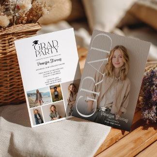 Modern Casual Simple Trendy 6 photos graduation Kaart