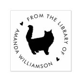 Modern Cat Lover Custom Library Boek Zelfinktende Stempel (Design)