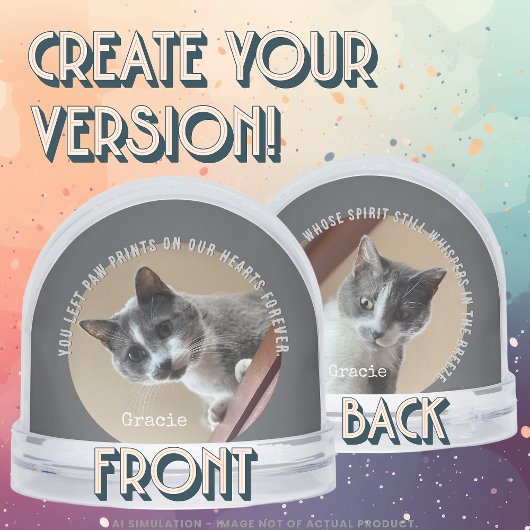 Modern Cat Memorial Remembrance Custom Pet Photos  Sneeuwbol