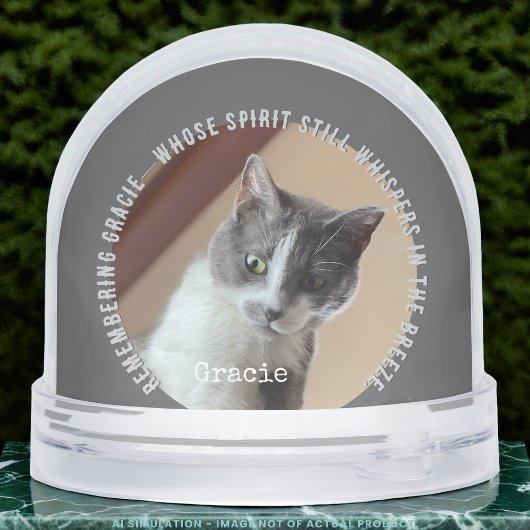 Modern Cat Memorial Remembrance Custom Pet Photos  Sneeuwbol