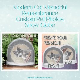Modern Cat Memorial Remembrance Custom Pet Photos  Sneeuwbol