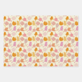 Modern Cat Pattern Roze Oranje Inpakpapier Vel (Voorkant 2)