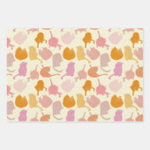 Modern Cat Pattern Roze Oranje Inpakpapier Vel (Voorkant)