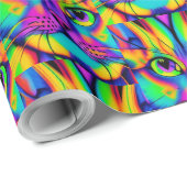 Modern cat psychedelic pattern unique colorful cadeaupapier (Rol Hoek)