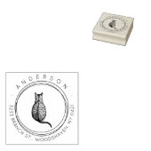 Modern Cat rustiek retouradres Rubberstempel (Gestempeld)