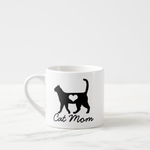Modern Cat Silhouette Cat Mam Espresso Kop