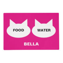 Modern Cat Silhouette Persoonlijk Pet Placemat