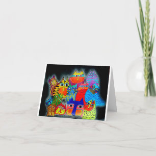 Modern Cats blanco wenskaart Kaart