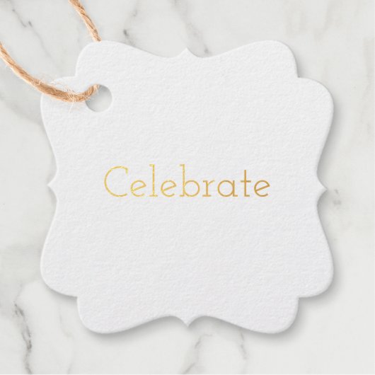 Modern Celebrate Goud  Bedankjes Labels (Voorkant)