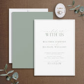 Modern Celebrate met ons Sage Green Wedding Kaart