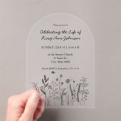 Modern Celebration of Life Arch Acrylic Invitation Acryl Uitnodigingen (Insitu (Draagbaar))