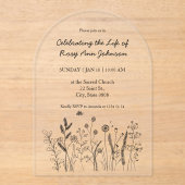 Modern Celebration of Life Arch Acrylic Invitation Acryl Uitnodigingen (Voorkant)