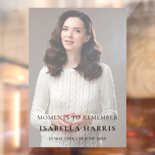 Modern Celebration of Life Large Photo Cling Raamsticker (Vel 2)