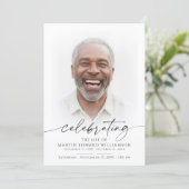 Modern Celebration of Life Memorial Funeral Photo Kaart (Staand voorkant)