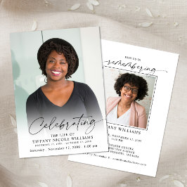 Modern Celebration of Life Memorial Funeral Photo Kaart