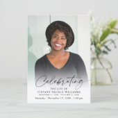 Modern Celebration of Life Memorial Funeral Photo Kaart (Staand voorkant)