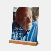 Modern Celebration Of Life Photo Funeral Memorial  Acryl Bord (Hoek)