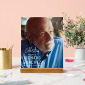 Modern Celebration Of Life Photo Funeral Memorial  Acryl Bord (Huwelijk)