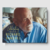 Modern Celebration Of Life Photo Funeral Memorial Gastenboek (Voorkant)