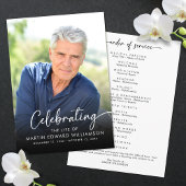 Modern Celebration of Life Photo Funeral Programmakaart