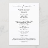 Modern Celebration of Life Photo Memorial Funeral Programmakaart (Achterkant)