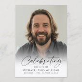 Modern Celebration of Life Photo Memorial Funeral Programmakaart (Voorkant)
