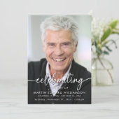 Modern Celebration of Life Photo Memorial Kaart (Staand voorkant)