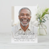 Modern Celebration of Life Photo Memorial Kaart (Staand voorkant)