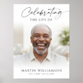Modern Celebration of Life Photo Script Memorial Poster (Voorkant)