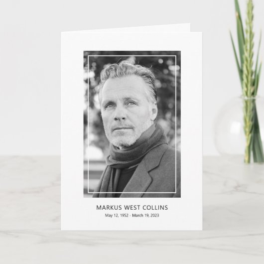 Modern Celebration Photo Memorial Programme Programma (Voorkant)