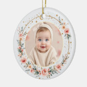 Modern Celestial Baby’s 1st Christmas Elegant Keramisch Ornament (Links)
