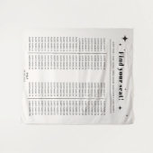 Modern Celestial Fabric Banquet Seating Chart Wandkleed (Voorkant (horizontaal))