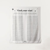 Modern Celestial Fabric Banquet Seating Chart Wandkleed (Voorkant)