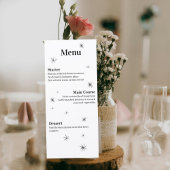 Modern Celestial Minimalist Wedding Menu Card