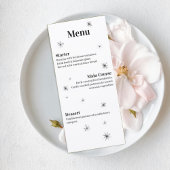 Modern Celestial Minimalist Wedding Menu Card