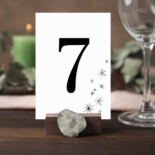 Modern Celestial Minimalist Wedding Table Number Kaart